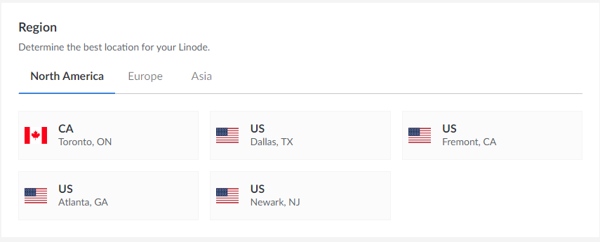 Select Linode Region