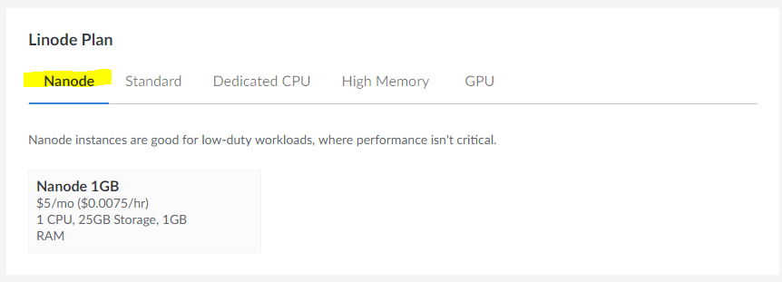 linode nanode plan